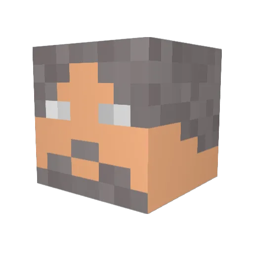Grubert0 Minecraft avatar head, 3D render