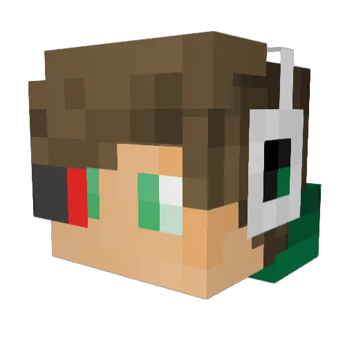Gruby54 Minecraft avatar head, 3D render