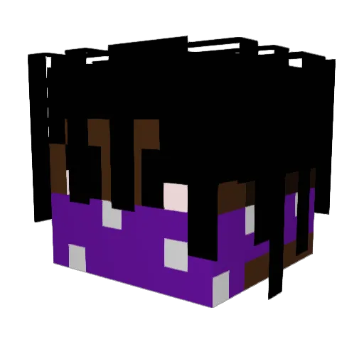 GrubyHuj Minecraft avatar head, 3D render