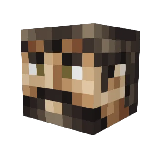 Gruddster Minecraft avatar head, 3D render