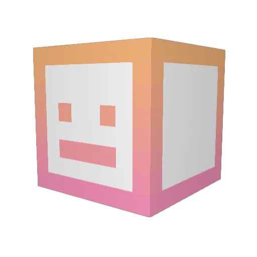 Gruduh Minecraft avatar head, 3D render
