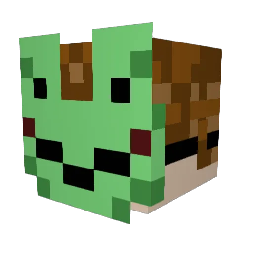 Gruelish Minecraft avatar head, 3D render