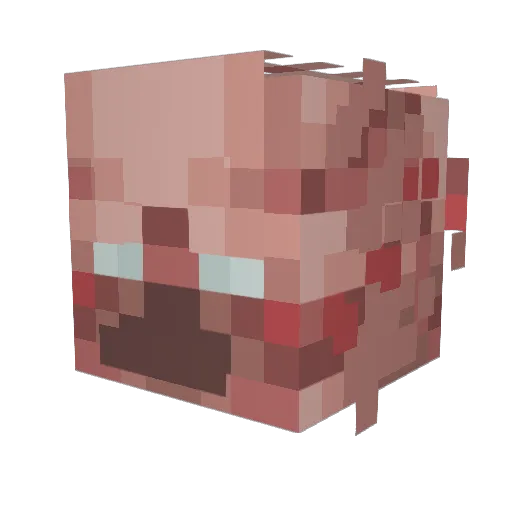 Gruezio Minecraft avatar head, 3D render