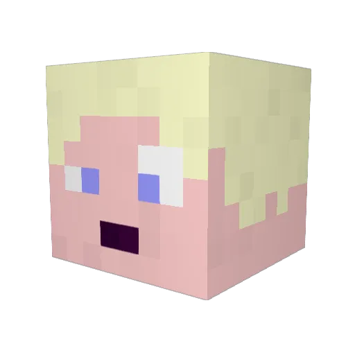 Grufdak Minecraft avatar head, 3D render