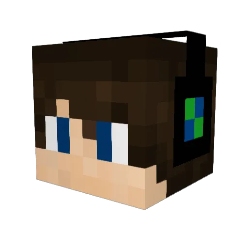 Grufs Minecraft avatar head, 3D render
