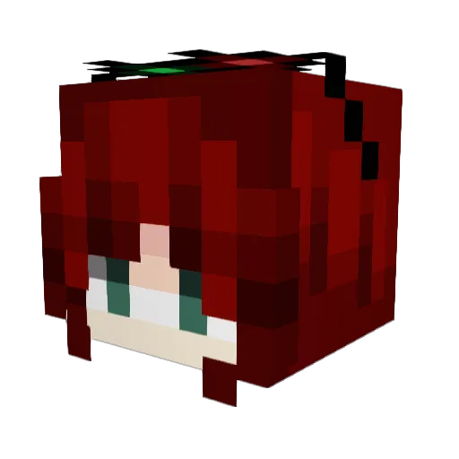 Gruftweib Minecraft avatar head, 3D render