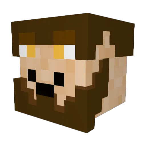 Grug64 Minecraft avatar head, 3D render
