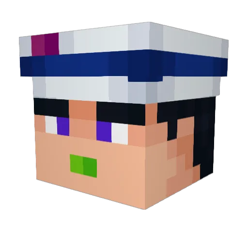 Grulul Minecraft avatar head, 3D render