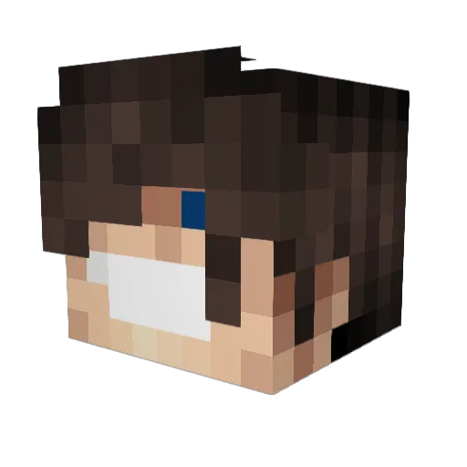 Grummpi Minecraft avatar head, 3D render