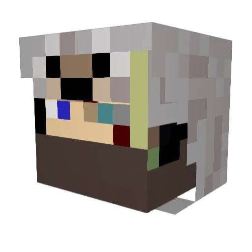 GrumpDKrump Minecraft avatar head, 3D render