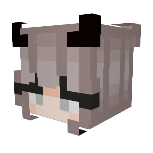 GrumpQueen Minecraft avatar head, 3D render