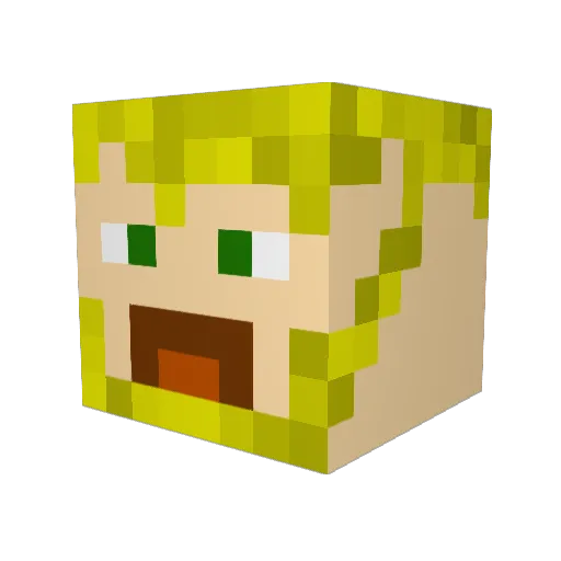 Grumpoid Minecraft avatar head, 3D render