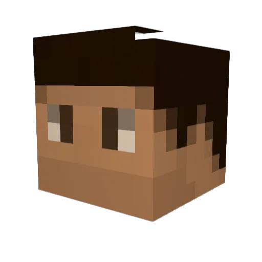GrumpyFail Minecraft avatar head, 3D render