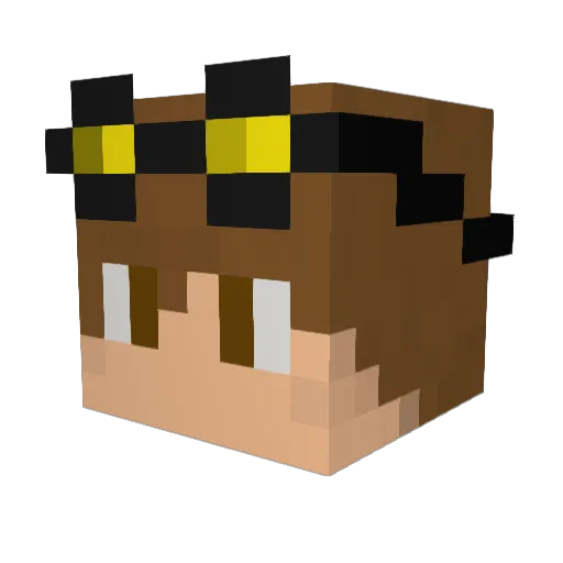 GrumpyJena Minecraft avatar head, 3D render