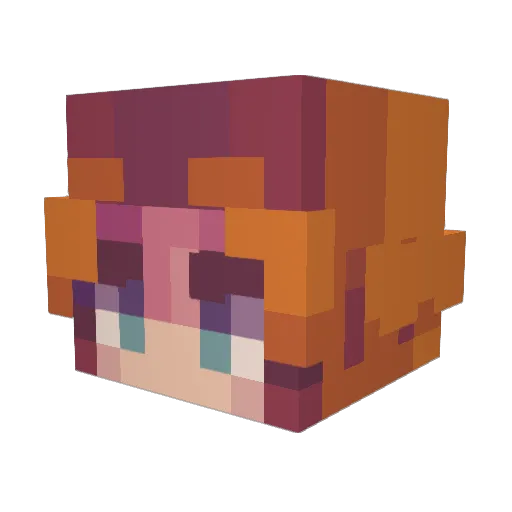 GrumpyRed_ Minecraft avatar head, 3D render
