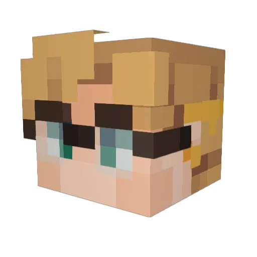 GrunckleBlock Minecraft avatar head, 3D render