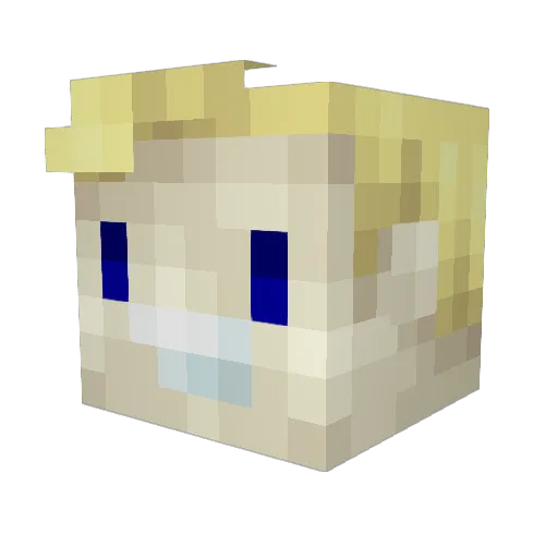 GrungeRock Minecraft avatar head, 3D render