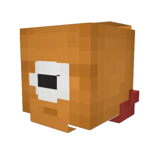 Grungyy Minecraft avatar head, 3D render