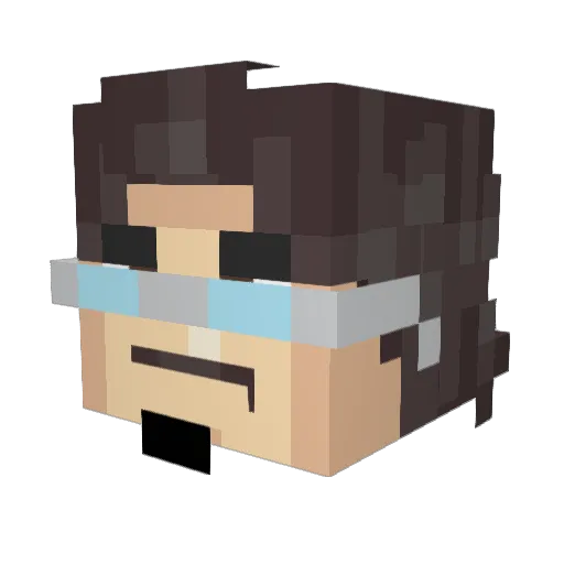 Gruntkowski Minecraft avatar head, 3D render