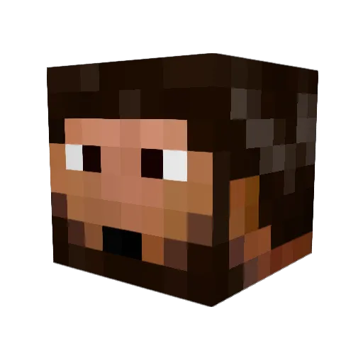 Grupple Minecraft avatar head, 3D render