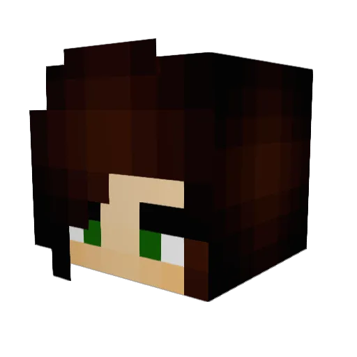 Grururu00_ Minecraft avatar head, 3D render