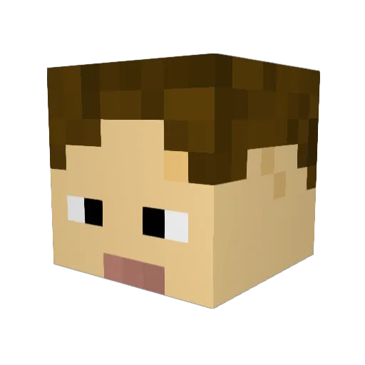 Grusin Minecraft avatar head, 3D render