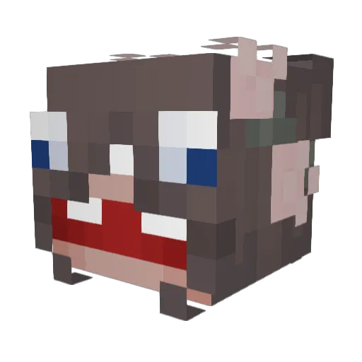 Grxn Minecraft avatar head, 3D render
