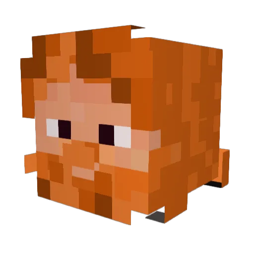 Grynger Minecraft avatar head, 3D render