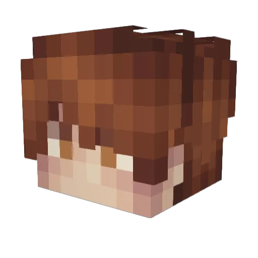 Grystu Minecraft avatar head, 3D render