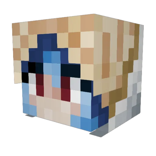 Gryzbow Minecraft avatar head, 3D render