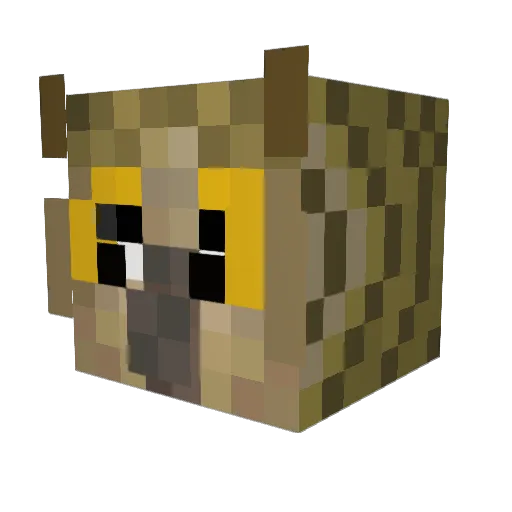Gryzzzby Minecraft avatar head, 3D render