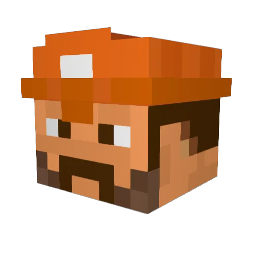 Grzeszyk Minecraft avatar head, 3D render