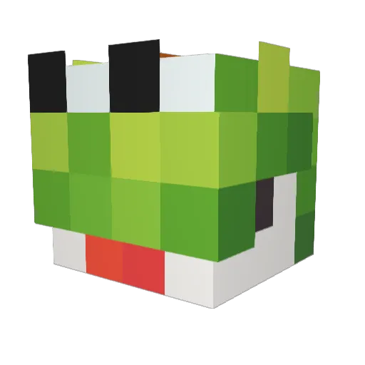Grzpe Minecraft avatar head, 3D render