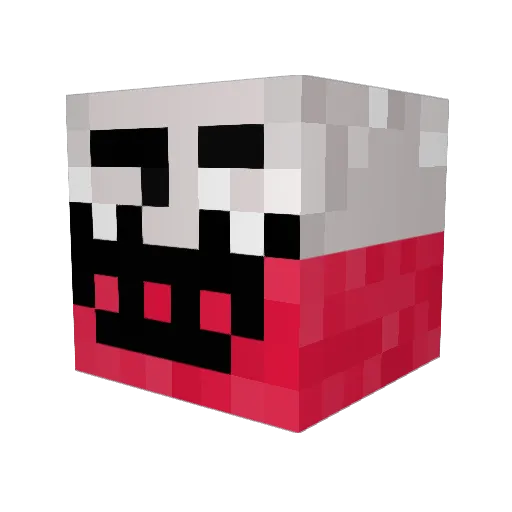 Grzybsoonek Minecraft avatar head, 3D render