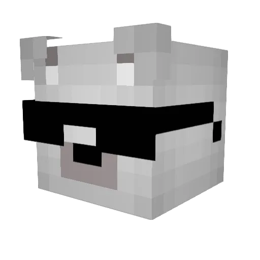 Grzzbear Minecraft avatar head, 3D render