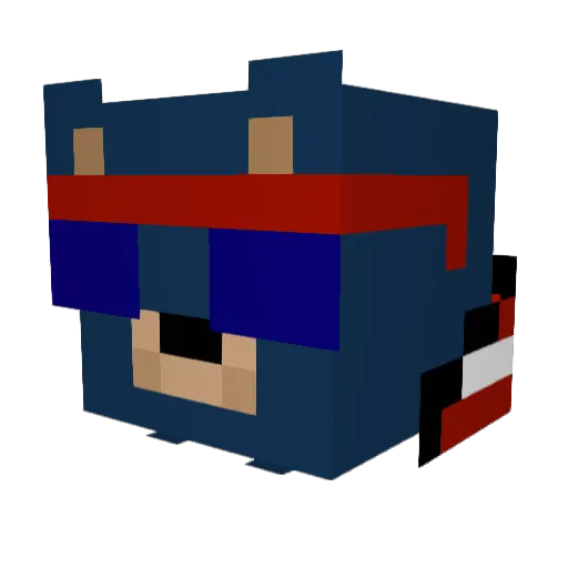 Grzzl Minecraft avatar head, 3D render