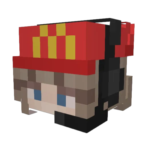Gschnetzltes Minecraft avatar head, 3D render