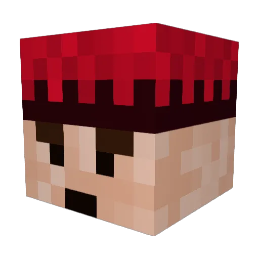 Gseppie Minecraft avatar head, 3D render