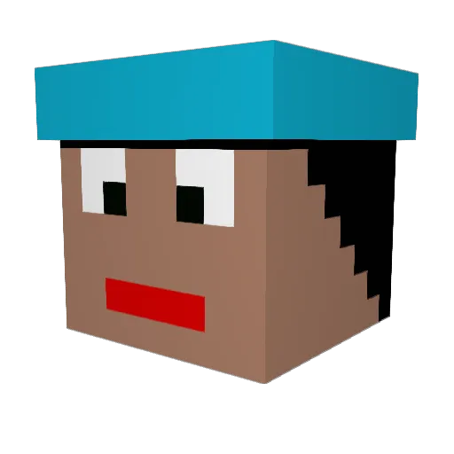 Gtatadoidao Minecraft avatar head, 3D render