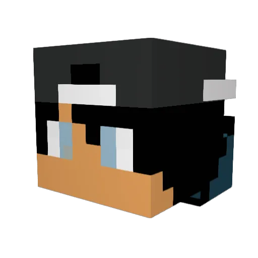 GuBernardino Minecraft avatar head, 3D render