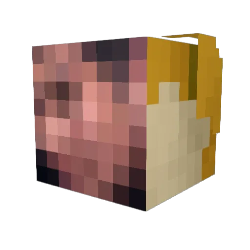 GuChenaaaa Minecraft avatar head, 3D render