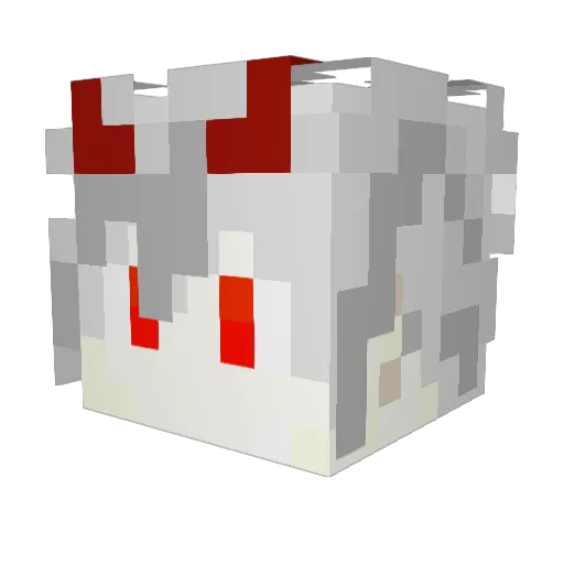 GuGuMeng Minecraft avatar head, 3D render