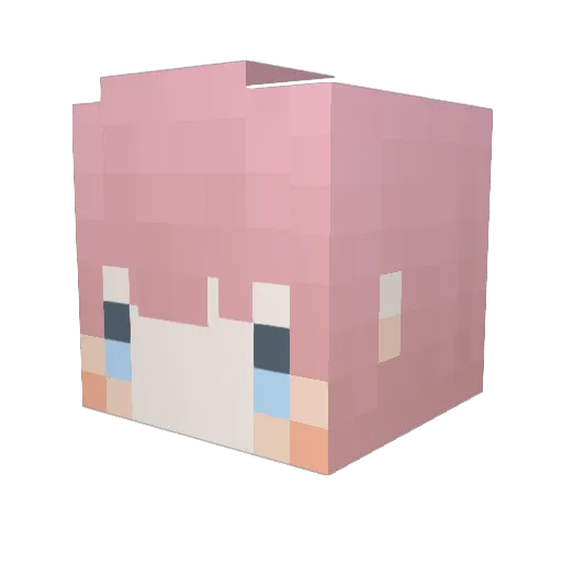 GuRuMao Minecraft avatar head, 3D render