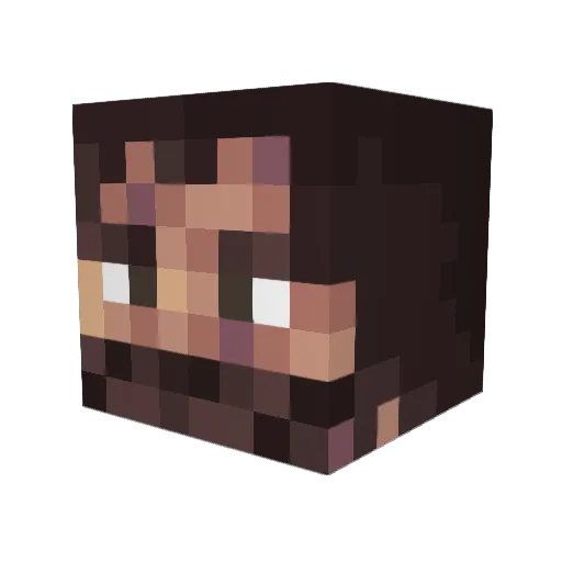GuSouza Minecraft avatar head, 3D render