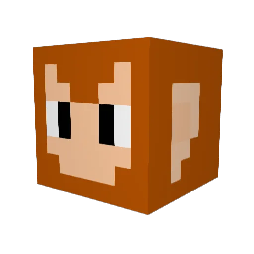 Gu_lu Minecraft avatar head, 3D render