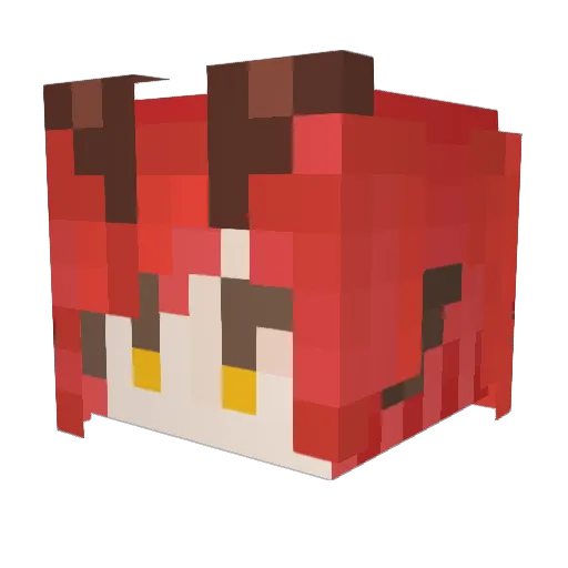 GuaGuaLu Minecraft avatar head, 3D render