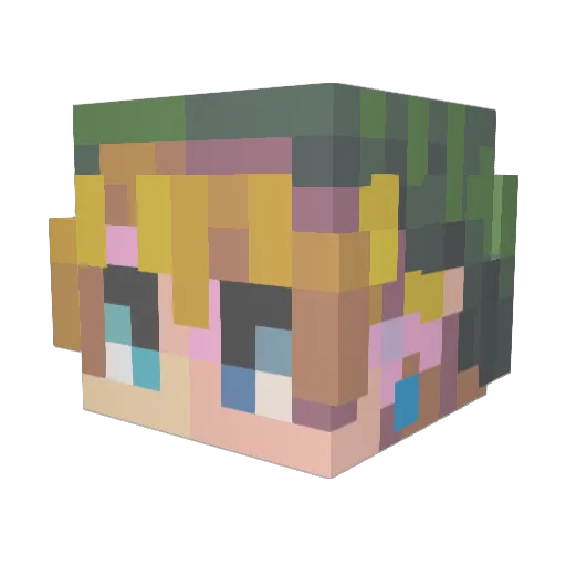 Guacamollyyy Minecraft avatar head, 3D render