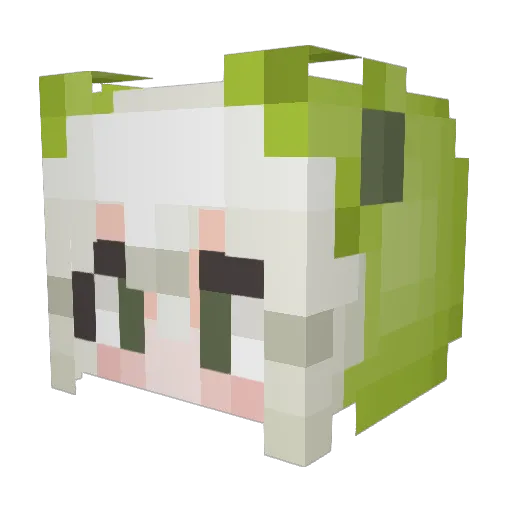 Gualoria Minecraft avatar head, 3D render