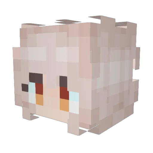 GuanJi1 Minecraft avatar head, 3D render