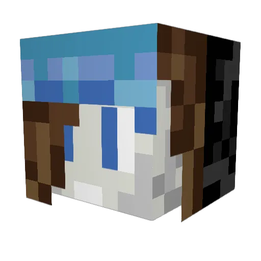 GuanYiDi Minecraft avatar head, 3D render